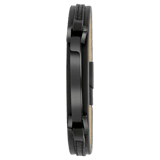 Zwart leren armband met gerecycled stainless steel plaat blackplated