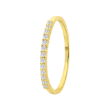 Zilveren goldplated ring met zirkonia voor dames