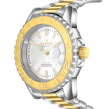 Marlow Miller Stainless steel goldplated bicolor heren horloge set met armband