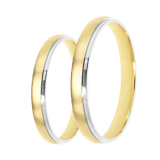 Bicolor-Trauring für Damen, 375 Gold, 3 mm, Evy TW 307