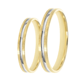 Bicolor-Trauring für Damen, 585 Gold, 3 mm, Lara TW 308