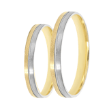 Bicolor-Trauring für Damen, 585 Gold, 3 mm, Lina TW 310
