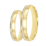 14K bicolor gouden dames trouwring 4mm Rosa TW 455
