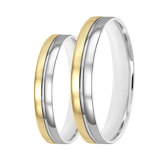 Bicolor-Trauring für Damen, 585 Gold, 4 mm, Vera TW 459
