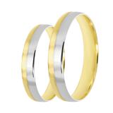 Bicolor-Trauring für Damen, 585 Gold, 4 mm, Yara TW 460