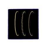 Set mit 3 Armbändern aus 925 Silber, vergoldet