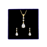 Silber-Set 925 vergoldet Tropfen mit Zirkonia