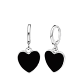 Zilverkleurige bijoux oorringen met yin yang