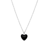 Bijoux zilverkleurige ketting met hanger hart voor dames