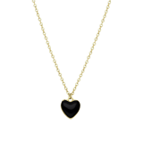 Goldfarbene Bijoux-Halskette mit Yin und Yang Herz