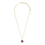 Halskette aus vergoldetem Edelstahl mit Amethyst-Anhänger