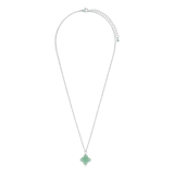 Stainless steel ketting met groene aventurijn voor dames