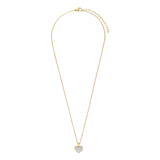 Stainless steel goldplated ketting met hanger hart met kristal voor dames