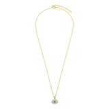 Stainless steel goldplated ketting met hanger oog met kristal voor dames