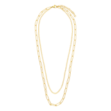 Stainless steel goldplated dubbele ketting voor dames
