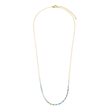 Vergoldete Edelstahlhalskette mit blauen Perlen