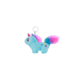 Bijoux Schlüsselanhänger mit flauschigem, blauem Einhorn