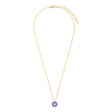 Stainless steel goldplated ketting met hanger met amethyst voor dames