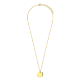 Stainless steel goldplated ketting met hanger graveerplaat voor dames