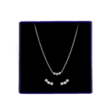 Zilveren set ketting en oorbellen zirkonia