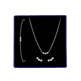 Silbernes Schmuck-Set, Armband, Ohrringe, Zirkonia