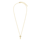 Stainless steel goldplated ketting met hanger sleutel met zirkonia voor dames