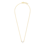 Goldplattierte Halskette aus Edelstahl mit weißem Emaille-Herz