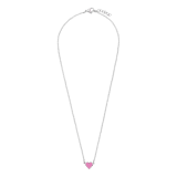 Stainless steel ketting met hart emaille lichtroze