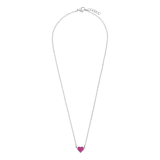 Halskette aus Edelstahl mit pinkfarbenem Emaille-Herz
