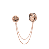 Silberfarbene Bijoux-Brosche mit kleiner Kette