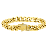 Vergoldetes Armband aus recyceltem Edelstahl mit Gourmetgliedern