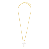 Vergoldete Kette aus recyceltem Edelstahl mit Kreuz