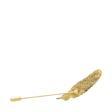 Bijoux goudkleurige broche veer voor dames