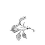 Silberfarbene Bijoux-Brosche, Blume mit Perle