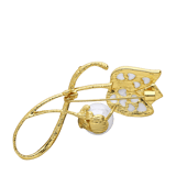 Bijoux goudkleurige broche tulp met parel voor dames