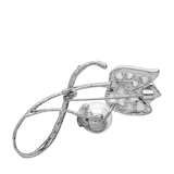 Silberfarbene Bijoux-Brosche, Tulpe mit Perle