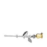 Silberne Brosche mit goldener Rose