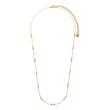 Stainless steel goldplated ketting met hanger met marmer voor dames