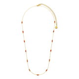 Stainless steel goldplated ketting met hanger oranje steen voor dames