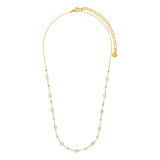 Stainless steel goldplated kralenketting voor dames