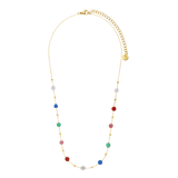 Stainless steel goldplated kralenketting voor dames