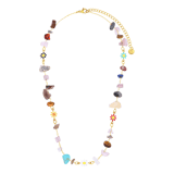 Stainless steel goldplatedketting met hanger met natuursteen voor dames