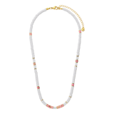 Vergoldete Edelstahlkette, weiß und rosa