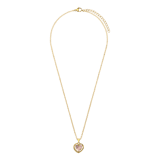 Stainless steel goldplated ketting met hanger hart met zirkonia voor dames