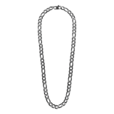 Stainless steel blackplated ketting met figaro schakels voor heren