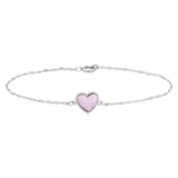 Erfolgreiches Geschenk – Armband aus Edelstahl mit Rosenquarz auf einer Karte