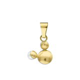 Halskette aus 375er Gold, Mickey Mouse, mit Perlen