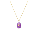 Stainless steel goldplated ketting met hanger met natuursteen voor dames