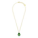Stainless steel goldplated ketting met hanger met natuursteen voor dames