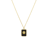 Stainless steel goldplated ketting met hanger met natuursteen voor dames